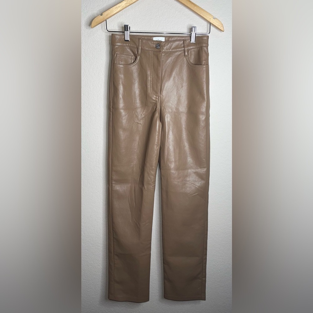 Wilfred Aritzia The Melina High Waisted Straight Leg Pant Constant Camel Size 0 - Picture 4 of 8